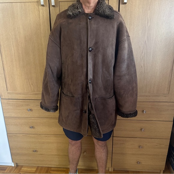 Owen Barry Men’s Brown Shearling Coat Made in Great Britain - Picture 11 of 16